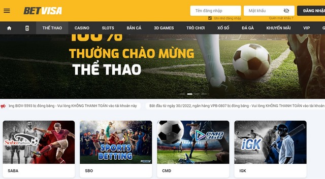 Thể thao trực tuyến Betvisa